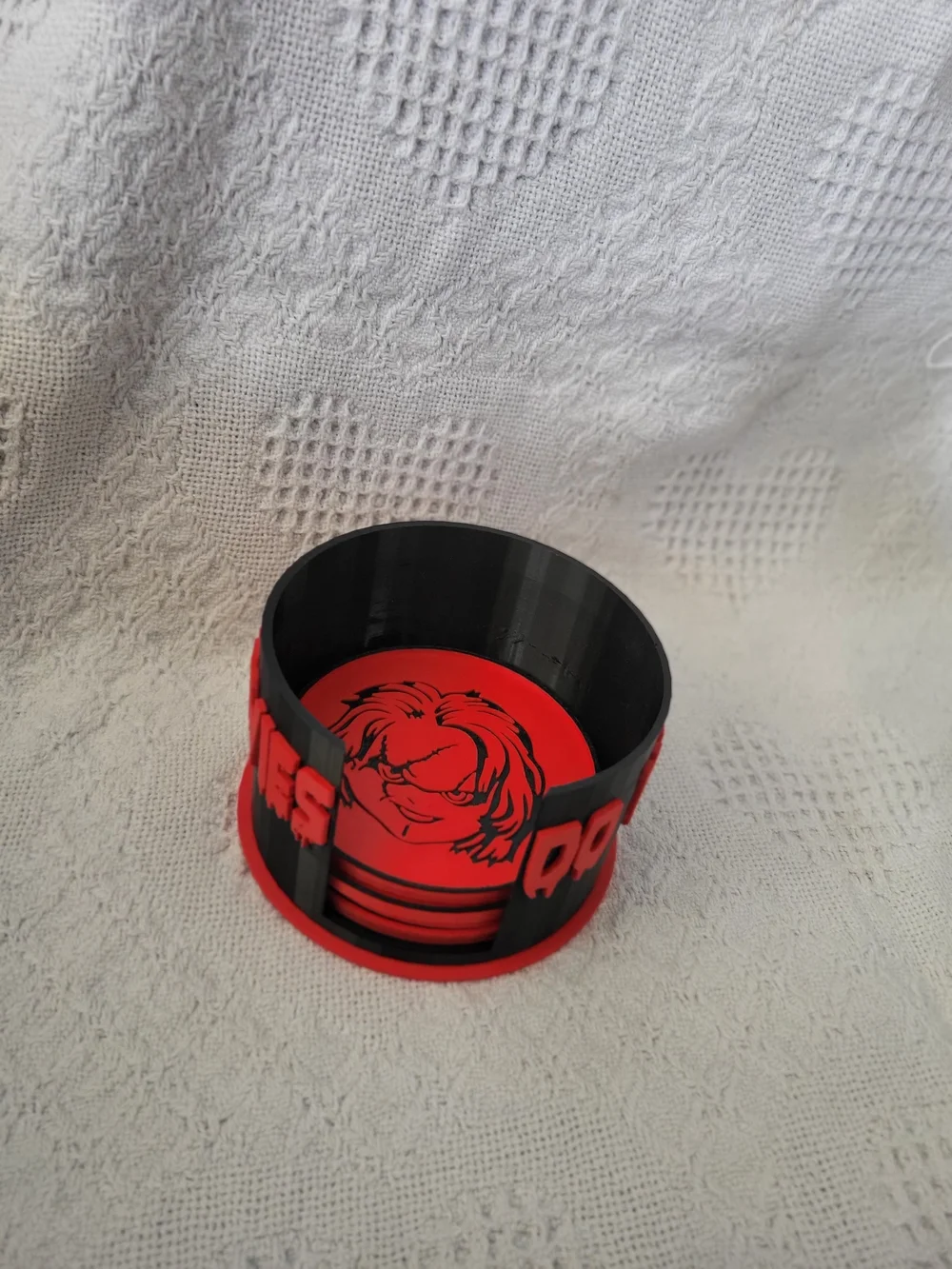 Horror Movie Coaster Set - Black & Red